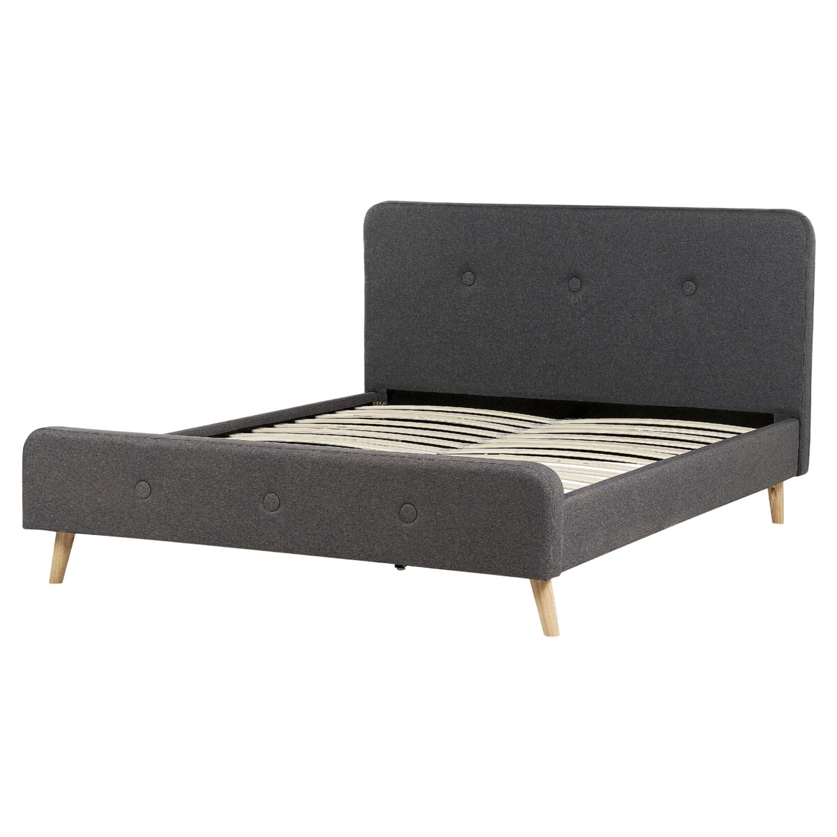 Łóżko tapicerowane 160 x 200 cm ciemnoszare RENNES II