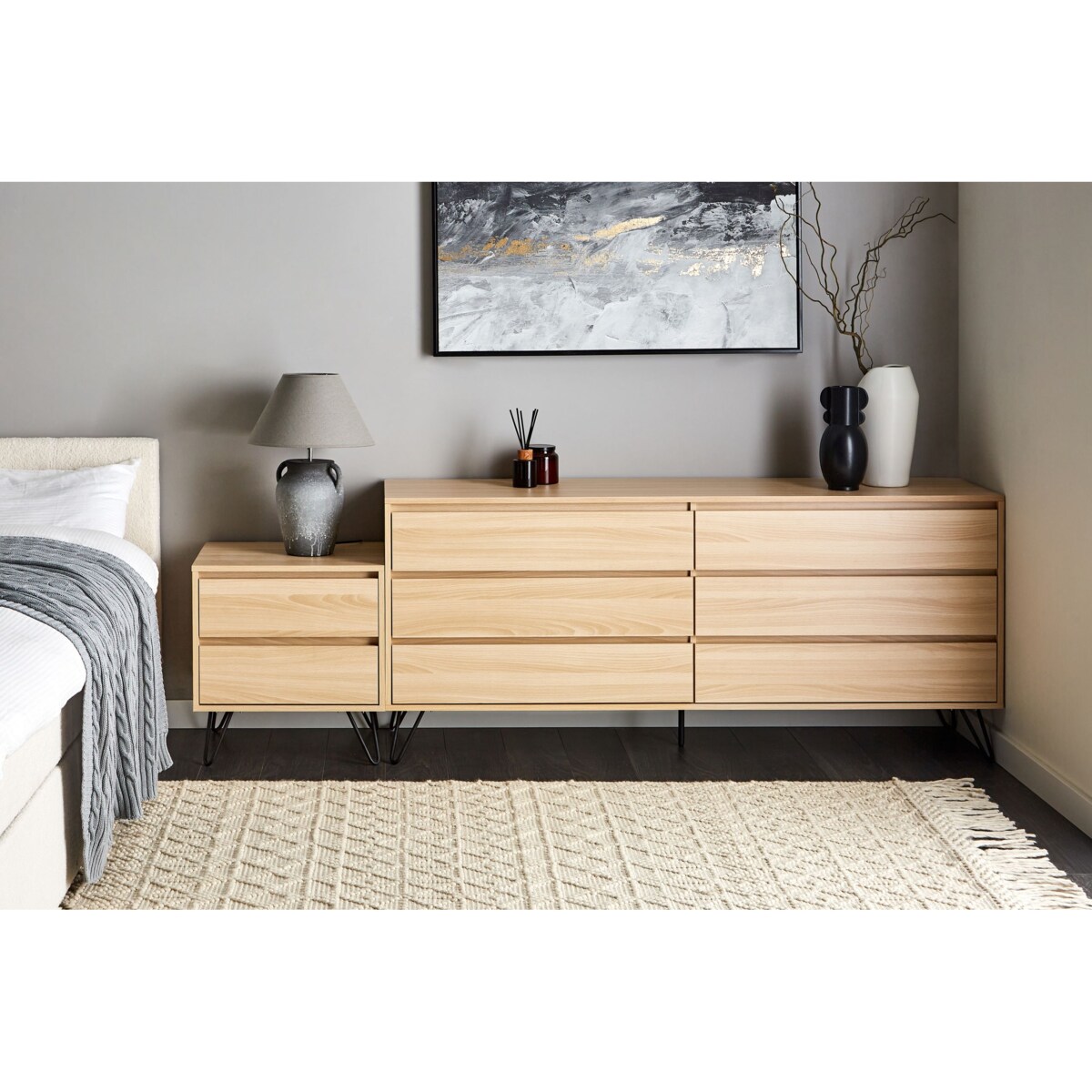 Komoda 6 szuflad CARDIGAN Jasnobrązowy