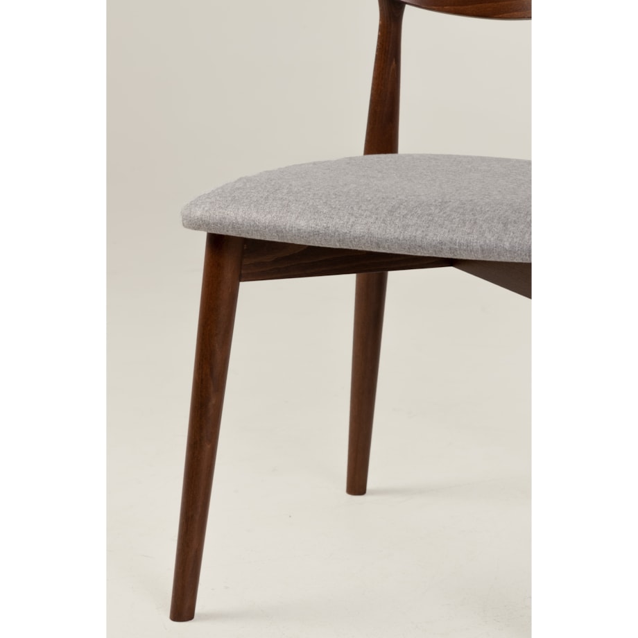 Krzesło drewniane do jadalni 80x45x45 cm szare/orzech jasny OLBIA-II