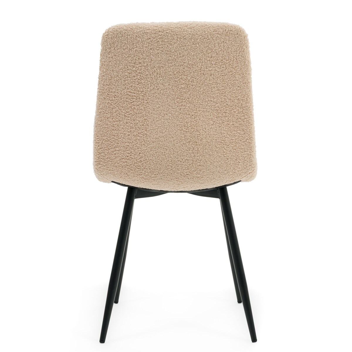 Krzesło tapicerowane do salonu jadalni GELA ciemnobeżowy boucle