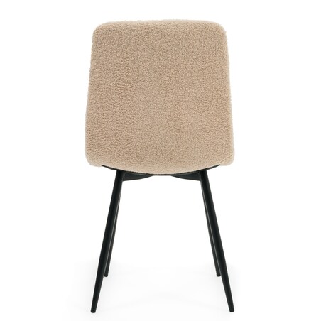 Krzesło tapicerowane do salonu jadalni GELA ciemnobeżowy boucle