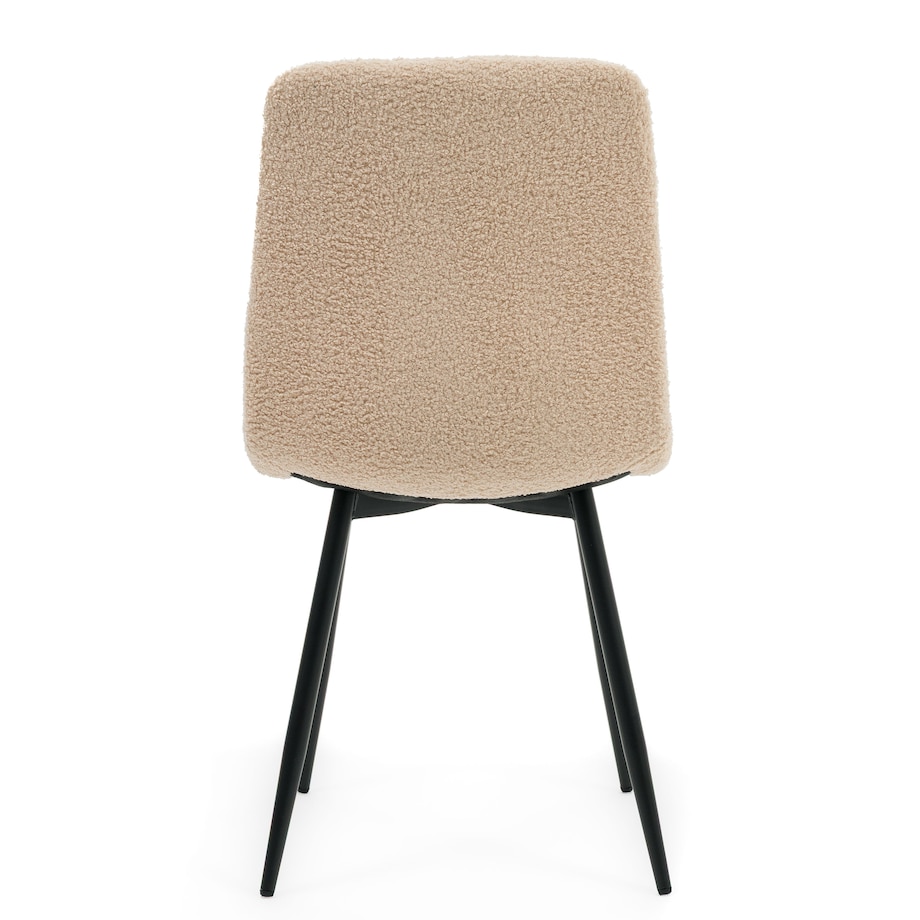 Krzesło tapicerowane do salonu jadalni GELA ciemnobeżowy boucle