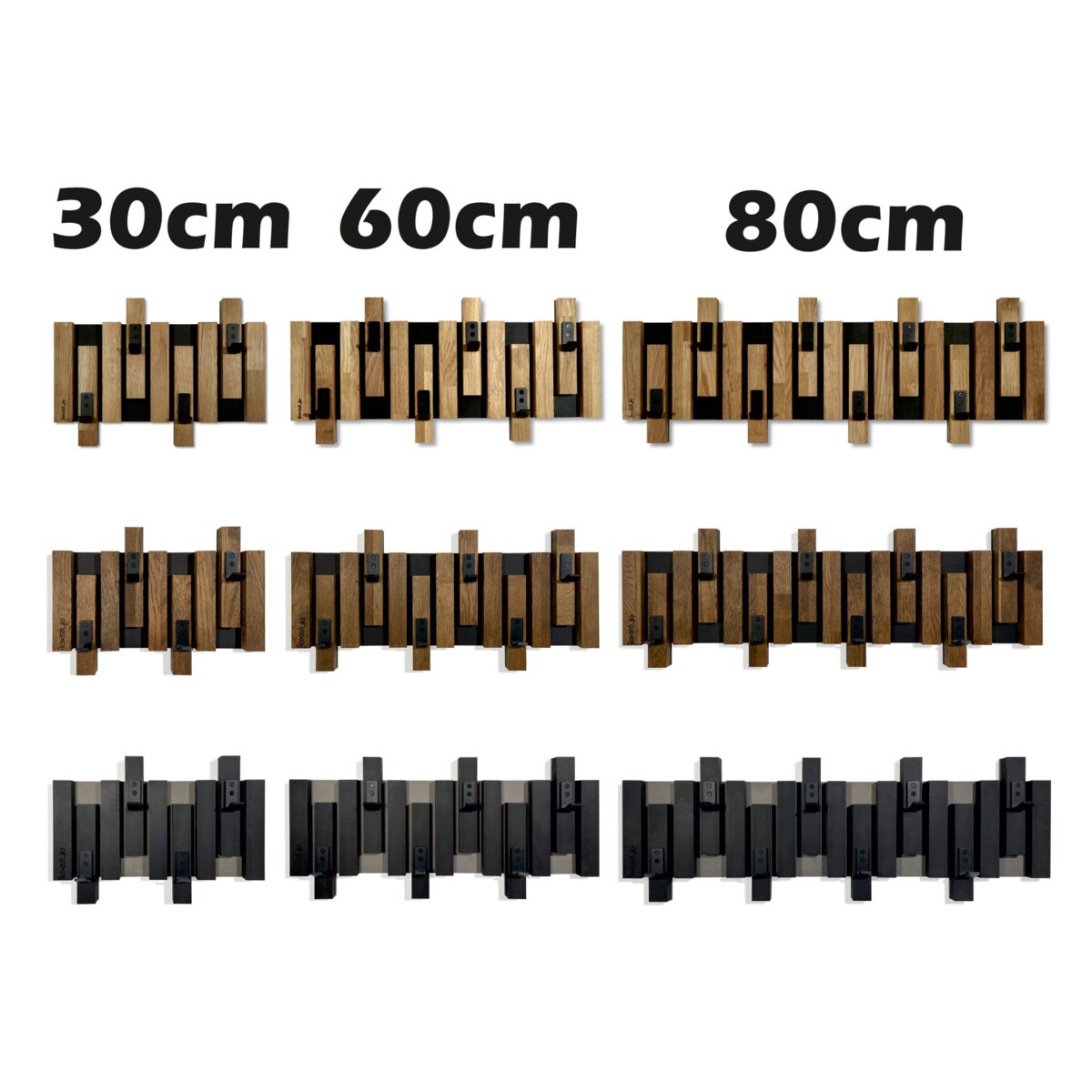Wieszak ścienny na ubrania Lamele Mini 80cm brązowy