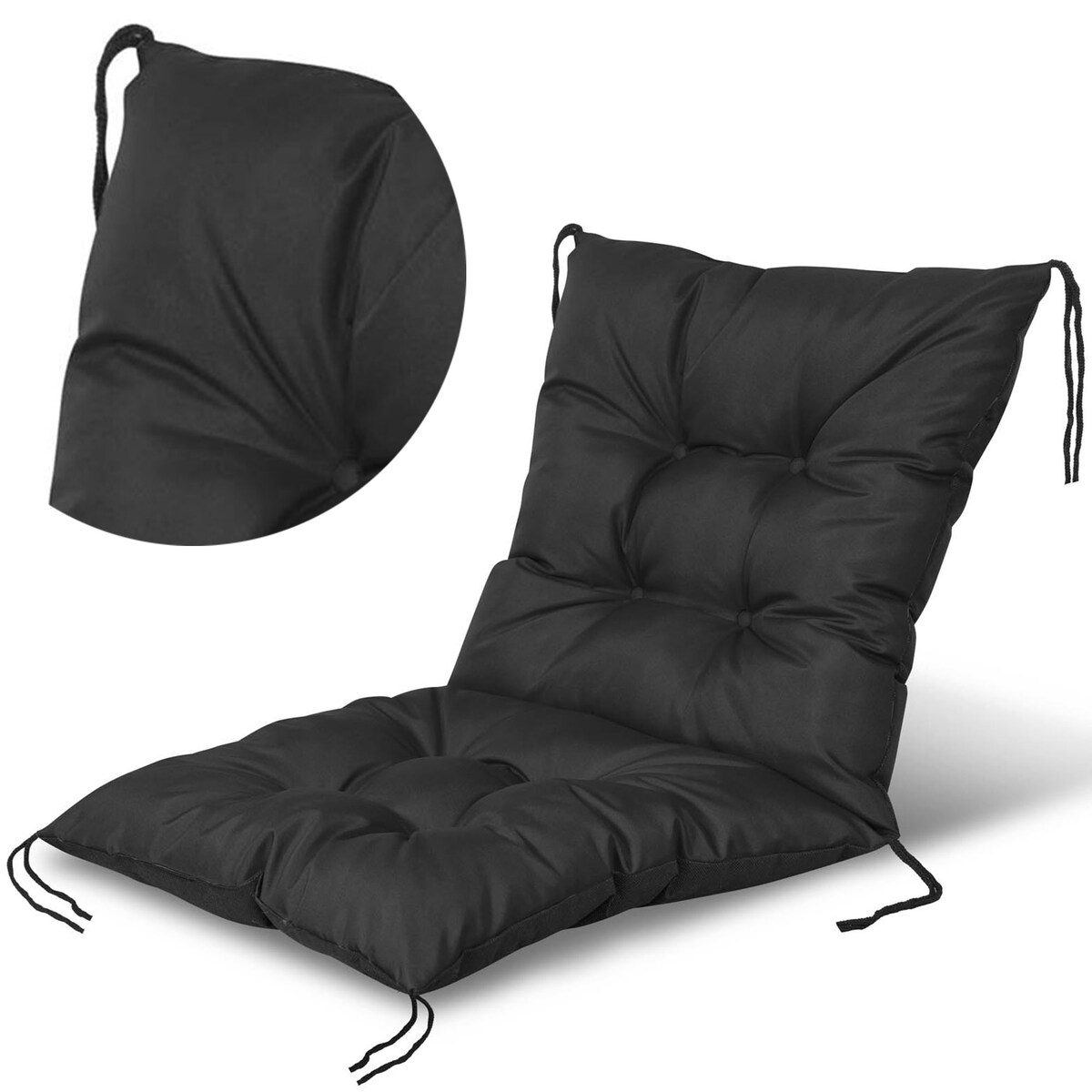 Poduszka Ogrodowa Na Krzesło Fotel 50X50X50 Cm Wodoodporna Pikowana Wiązana