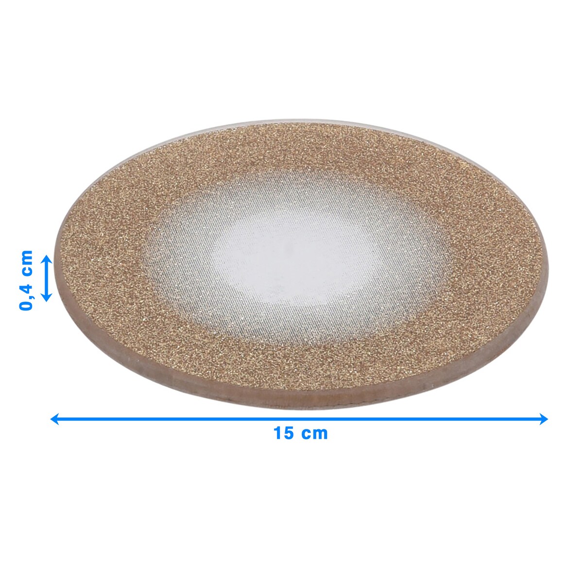 Podkładka Podstawka Pod Świecę Dekoracyjna Złota Z Brokatem 15 cm