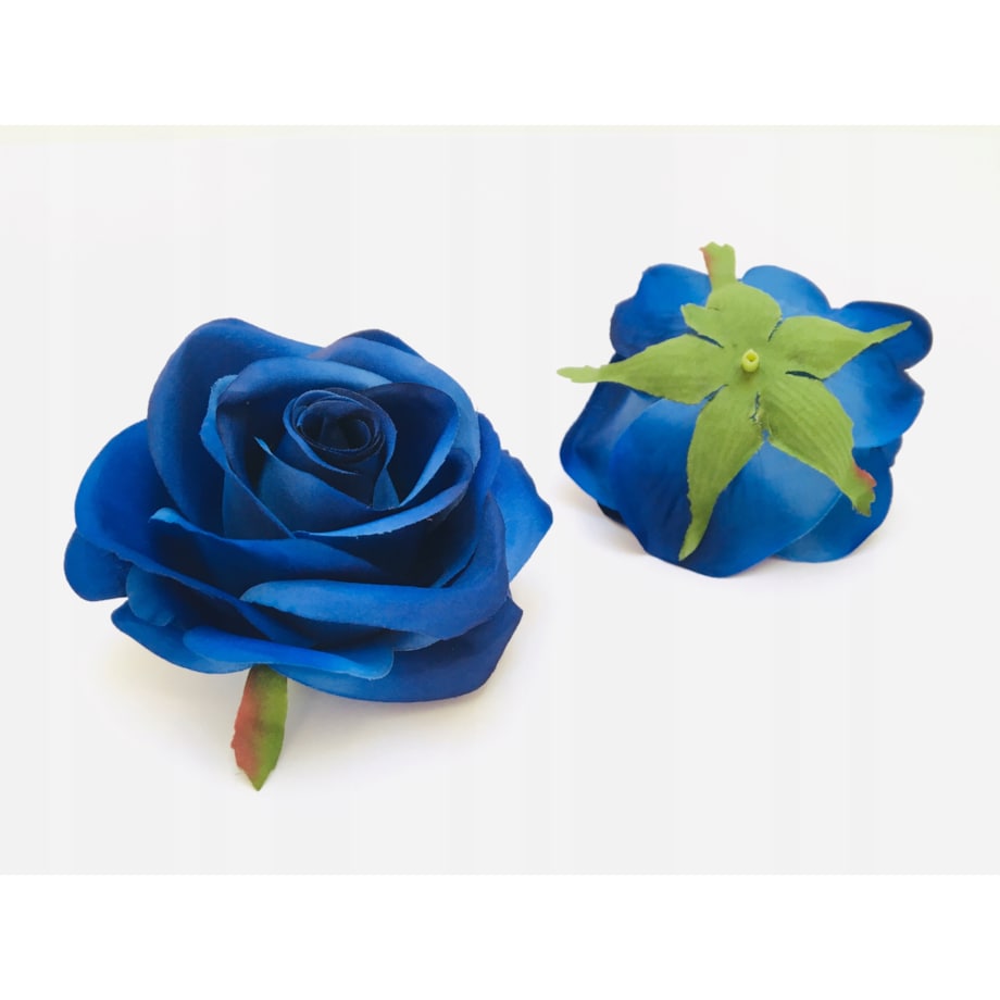 NIEBIESKA RÓŻA SZTUCZNA do kompozycji stroika święta zmarłych bukiet grób