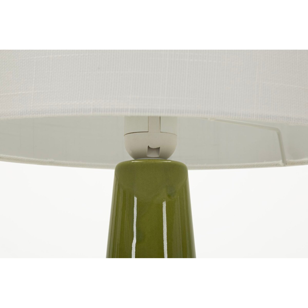 Lampa stołowa Gress, kolor zielony i biały, ceramika, żelazo i tkanina, 30 x 30 x 51,5 cm, 1 x E27, max. 40 W, do salonu i sypialni, Mauro Ferretti