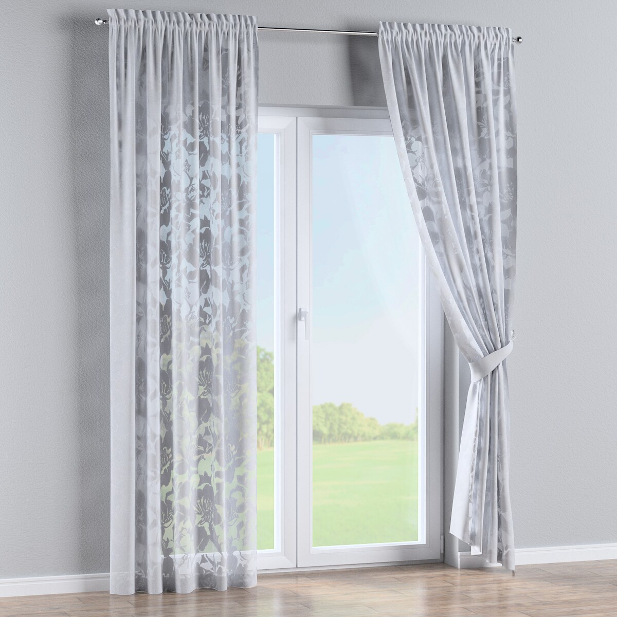 Zasłona na kanale z grzywką 1 szt. 130x245 kremowy