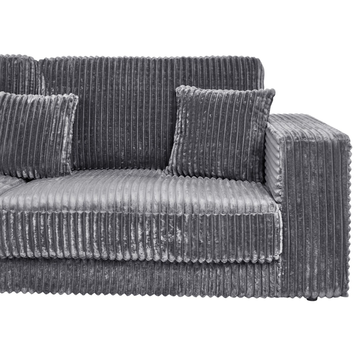 Narożnik 4-osobowy sztruksowy prawostronny ciemnoszary LOFOTEN