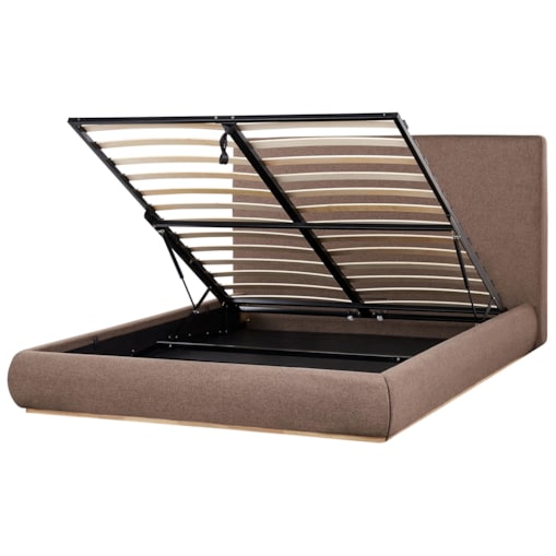 Łóżko z pojemnikiem CAMPAGNE 160 x 200 cm Ciemnobrązowy