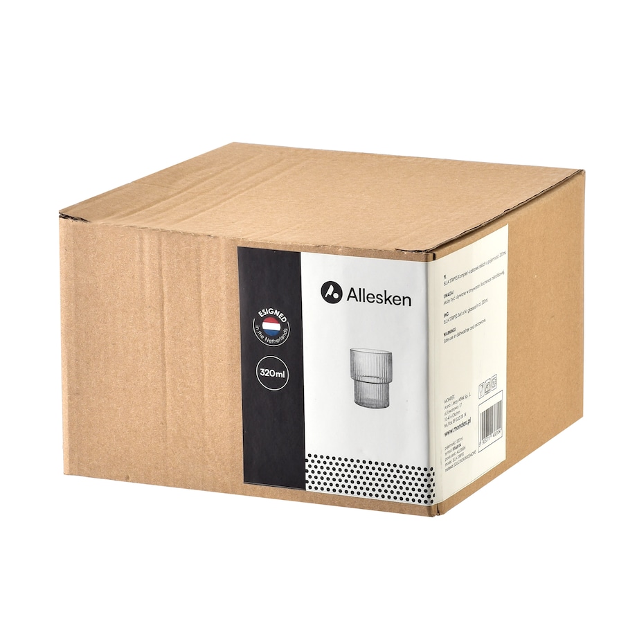 ELLA STRIPES Komplet 4 szklanek 320ml ze szkła borokrzemowego 8x7x9.7cm