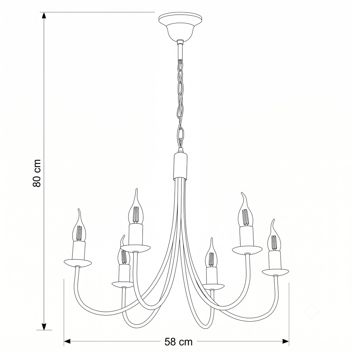 czarna lampa wisząca sufitowa 6 punktowa edylit loft do kuchni