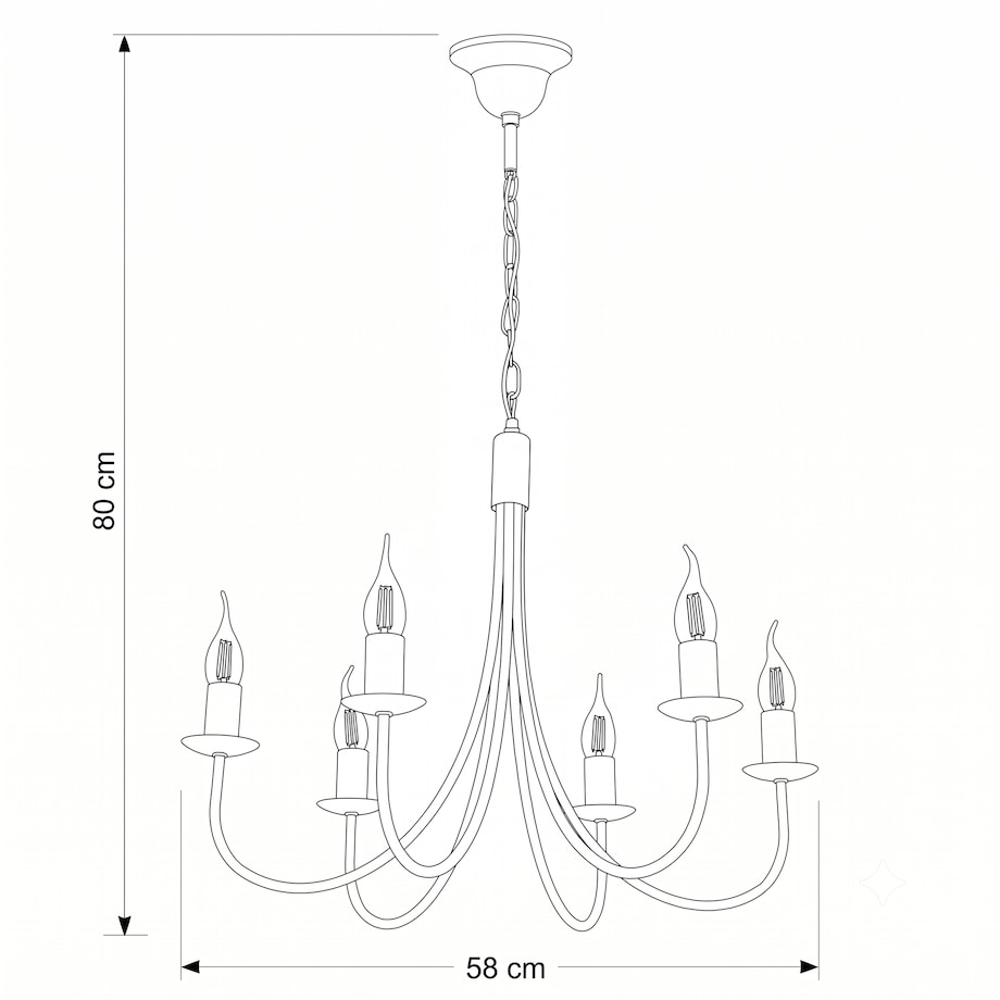czarna lampa wisząca sufitowa 6 punktowa edylit loft do kuchni