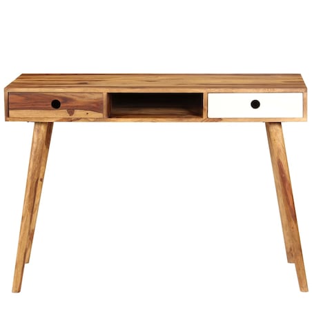 vidaXL Biurko, 110x55x76 cm, lite drewno akacjowe