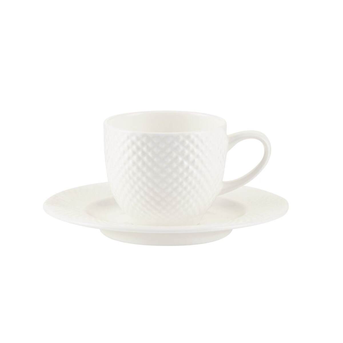 VILLA ITALIA Filiżanka do espresso porcelanowa 100 ml ze spodkiem BARI WHITE