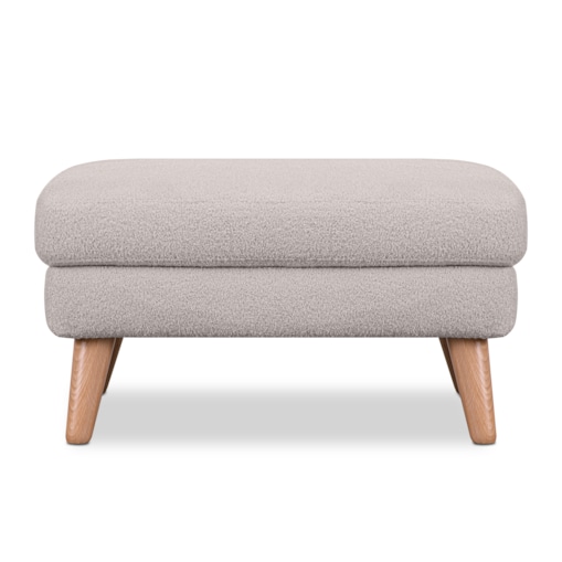 KONSIMO TAGIO Skandynawska pufa z jasnoszarej tkaniny jagnięcej