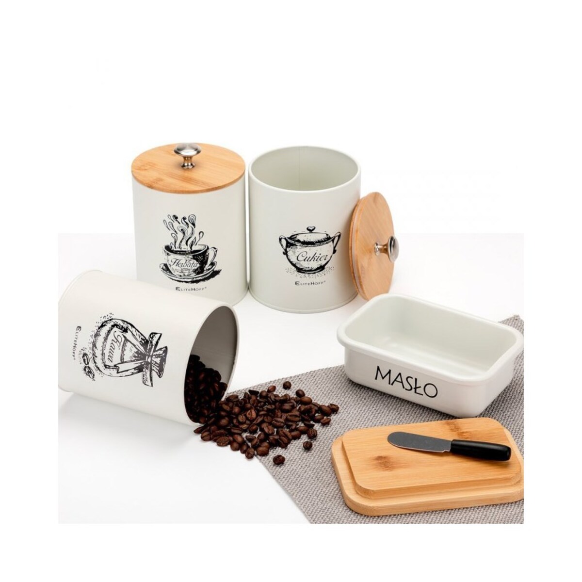 Elitehoff chlebak z zestawem pojemników i maselniczka 62307