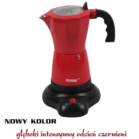 Kawiarka elektryczna kafeterka espresso czerwona ROSSNER