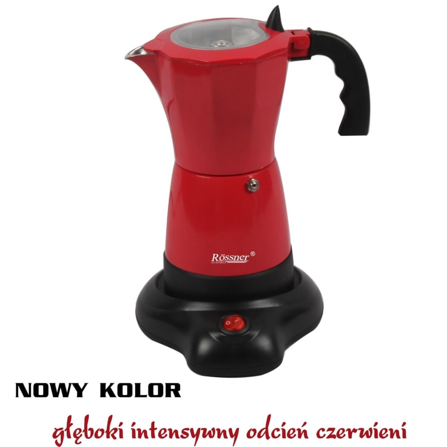 Kawiarka elektryczna kafeterka espresso czerwona ROSSNER