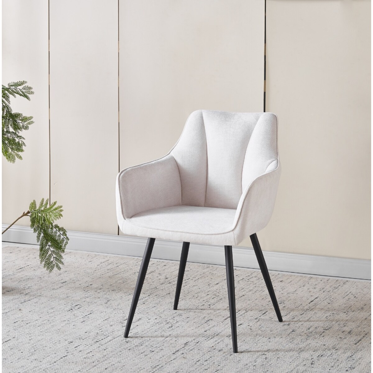 Krzesło beżowe tkanina ADELE II nowoczesne do salonu jadalni