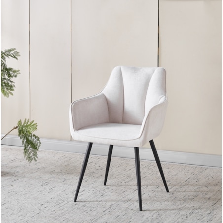 Krzesło beżowe tkanina ADELE II nowoczesne do salonu jadalni