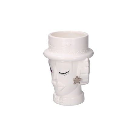 Osłonka na doniczkę "Dziadek do orzechów" Unafestaatema - Biały, 19 cm