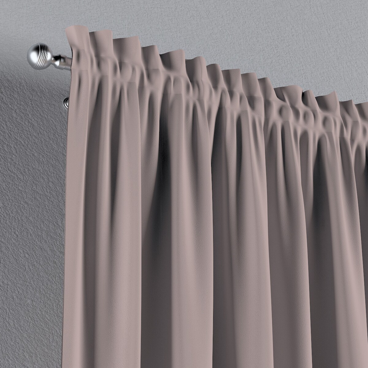 Zasłona na kanale z grzywką 1 szt. 130x260 różany beż