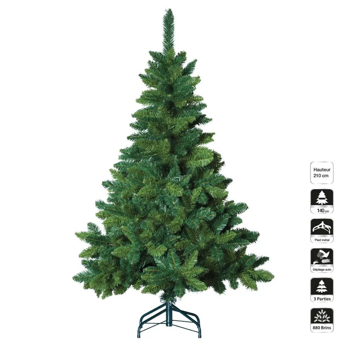 Choinka zielona na święta, 210 cm, tworzywo sztuczne