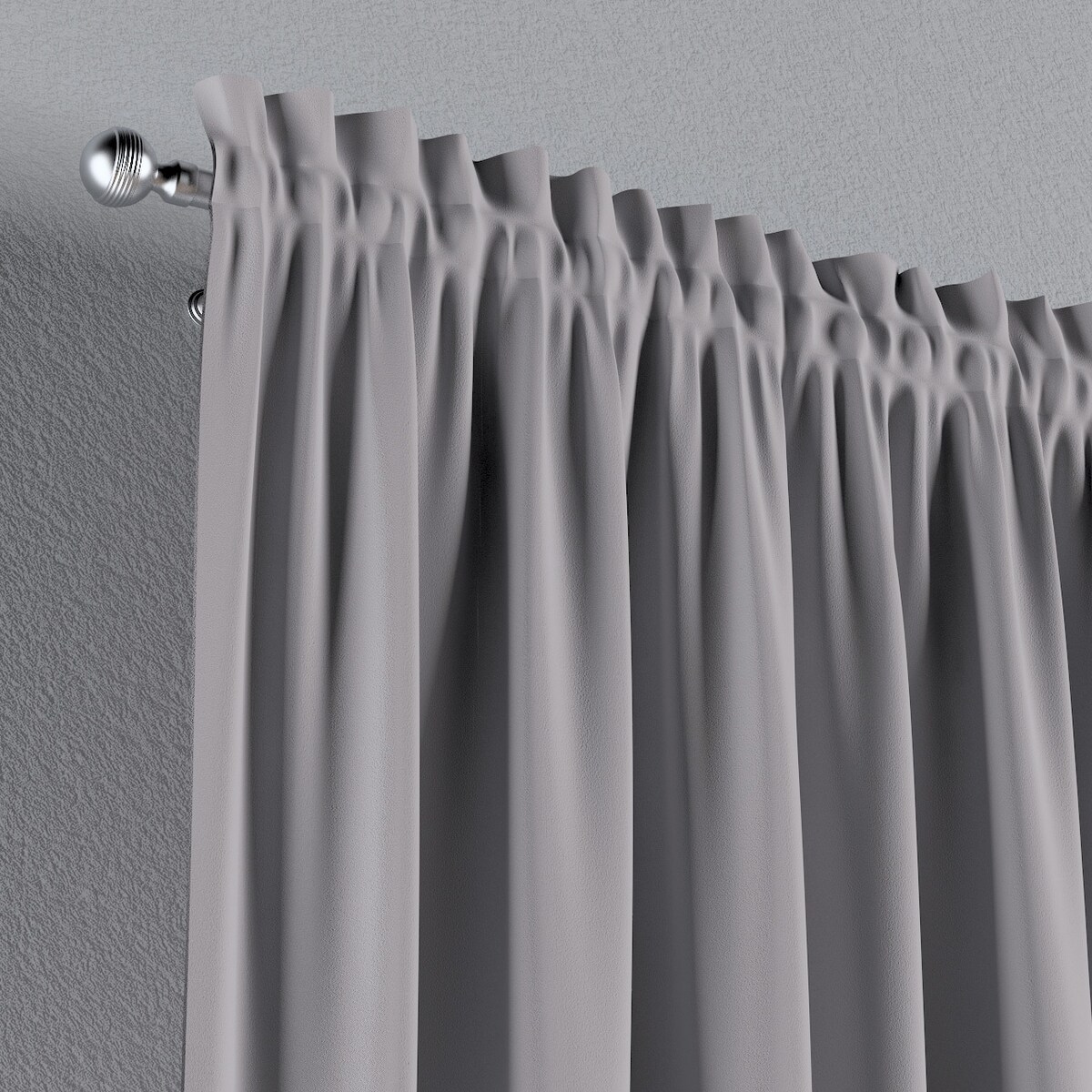 Zasłona na kanale z grzywką 1 szt. 130x245 ciepły szary