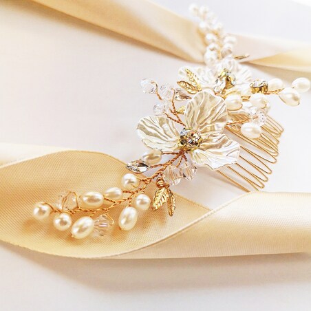 GRZEBIEŃ grzebyk ślubny do UPIĘCIA na ślub GAŁĄZKI kryształy glam