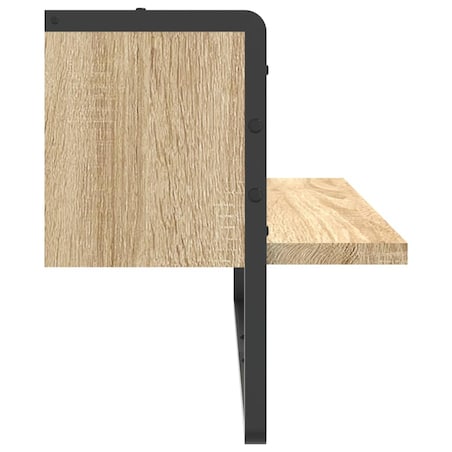 vidaXL Półka ścienna z drążkiem, dąb sonoma, 65x25x30 cm