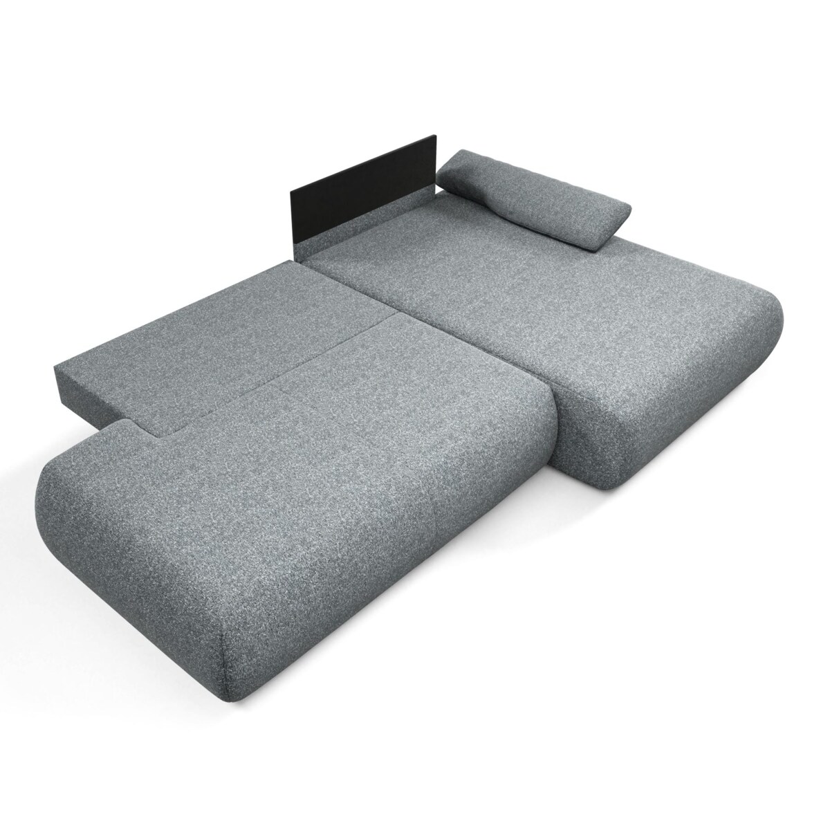 Narożnik rozkładany PENTI z pojemnikiem na pościel, prawy, ciemno-szary