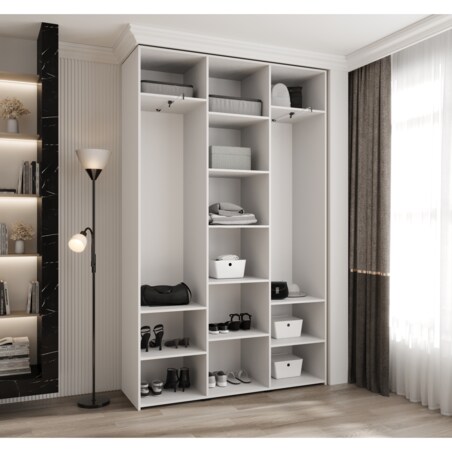 Szafa trzydrzwiowa Como 4 150 gł.40 biały+czarny