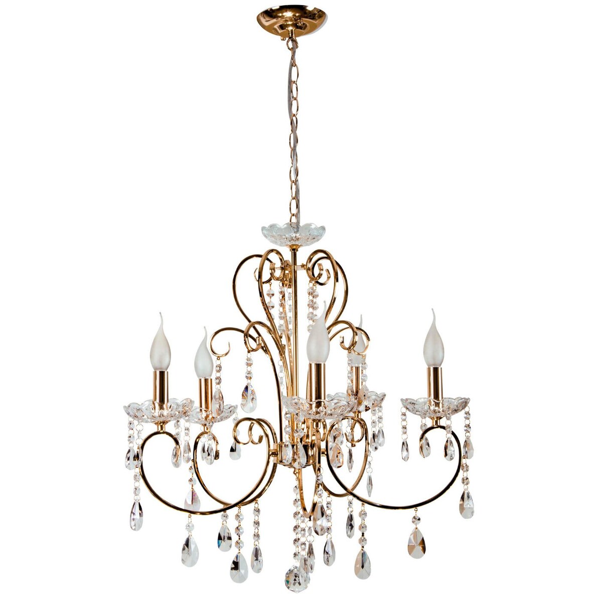 Pałacowa LAMPA wisząca AURORA 35-73730 Candellux świecznikowa OPRAWA glamour ZWIS z kryształkami czarny przezroczysty