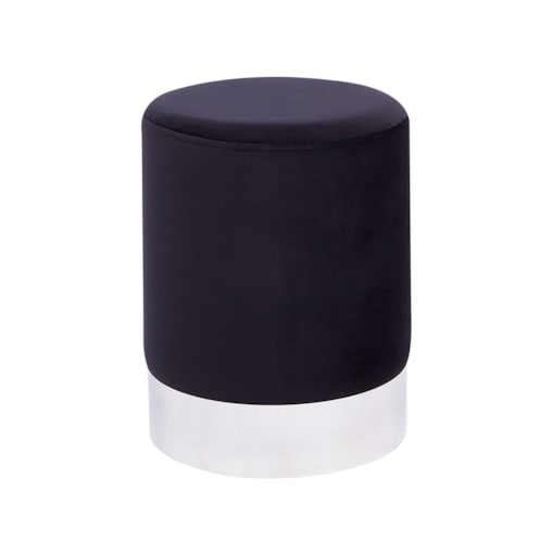 Puf welurowy 36 cm czarny BRIGITTE
