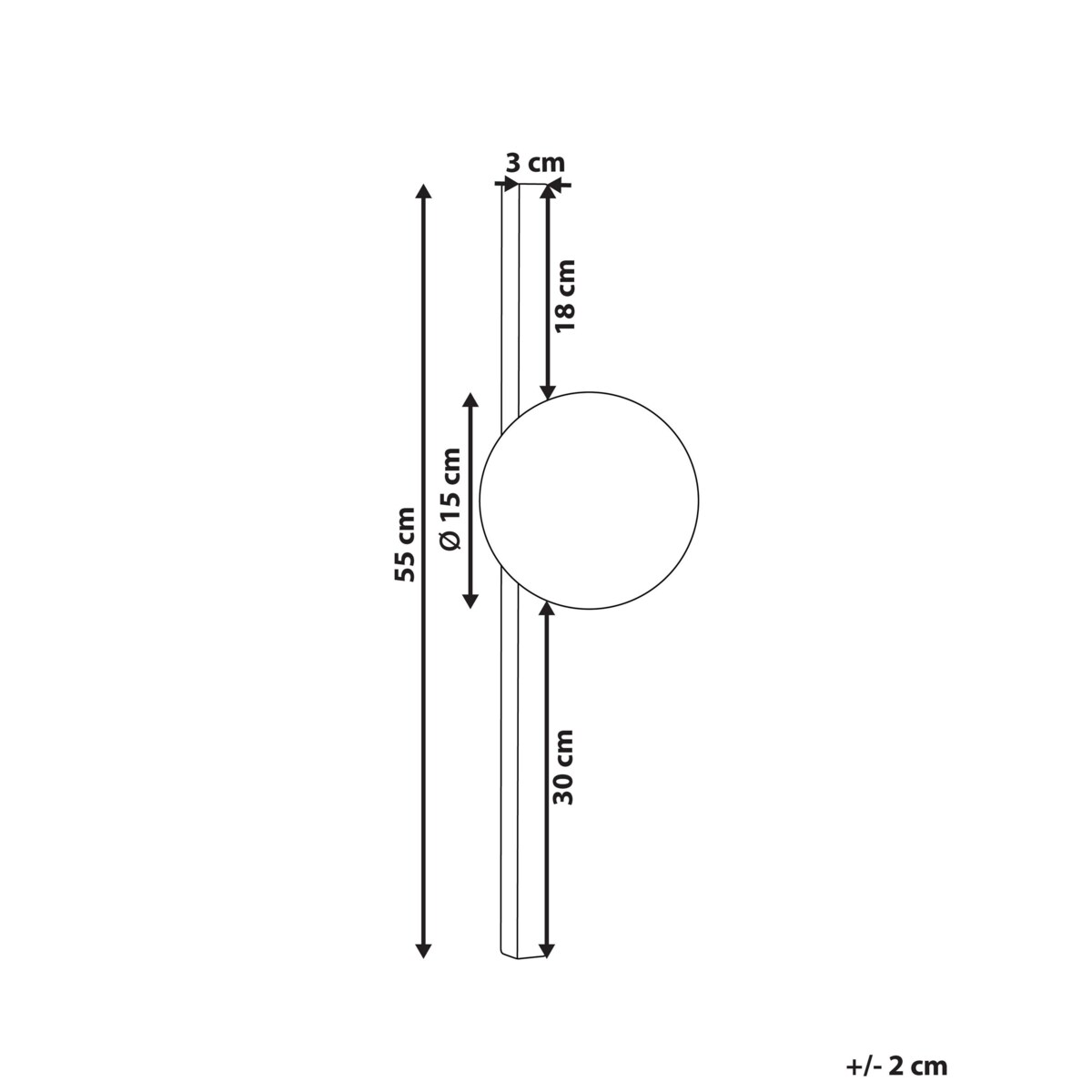 Lampa ścienna 1-punktowa metalowa czarna ISABELLA