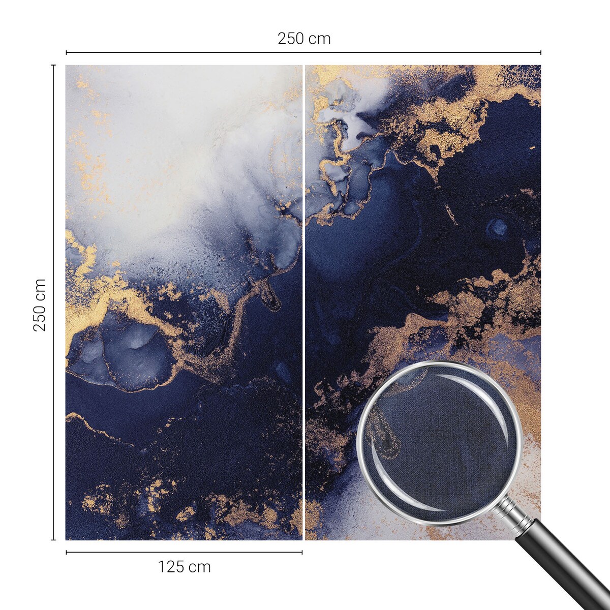 Fototapeta samoprzylepna 250x250 cm - Granatowe fale, tapeta ścienna granatowa