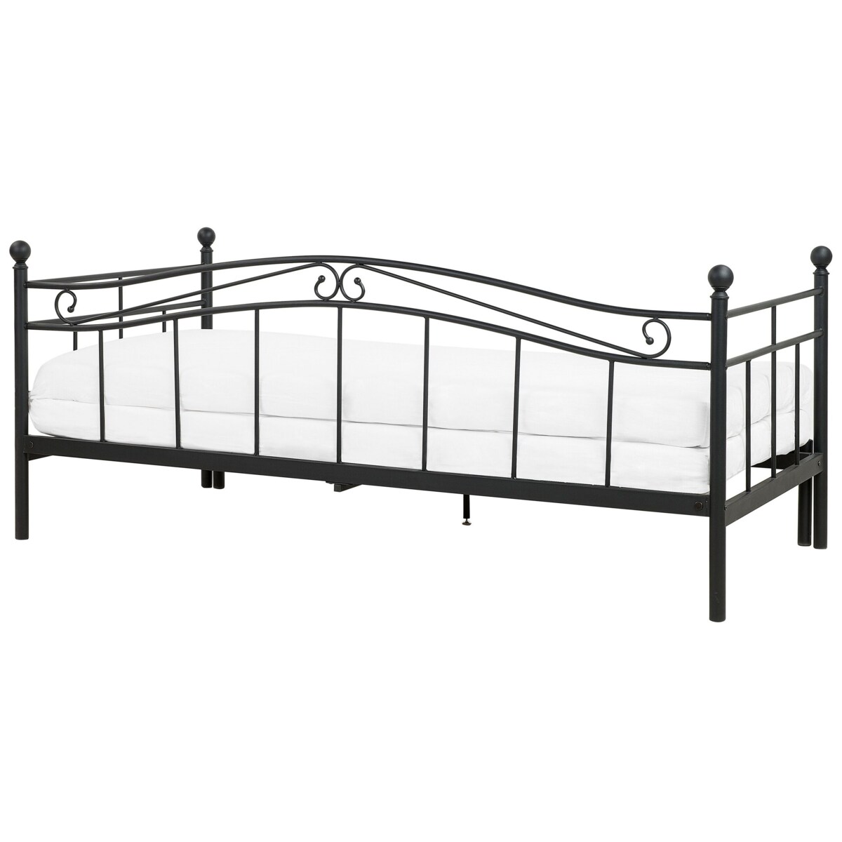 Łóżko wysuwane metalowe 90 x 200 cm czarne TULLE