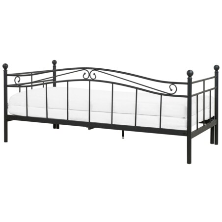 Łóżko wysuwane metalowe 90 x 200 cm czarne TULLE