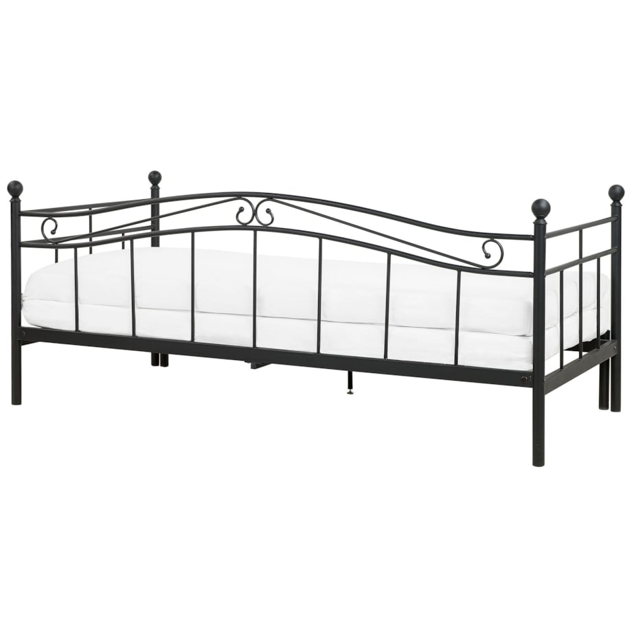 Łóżko wysuwane metalowe 90 x 200 cm czarne TULLE