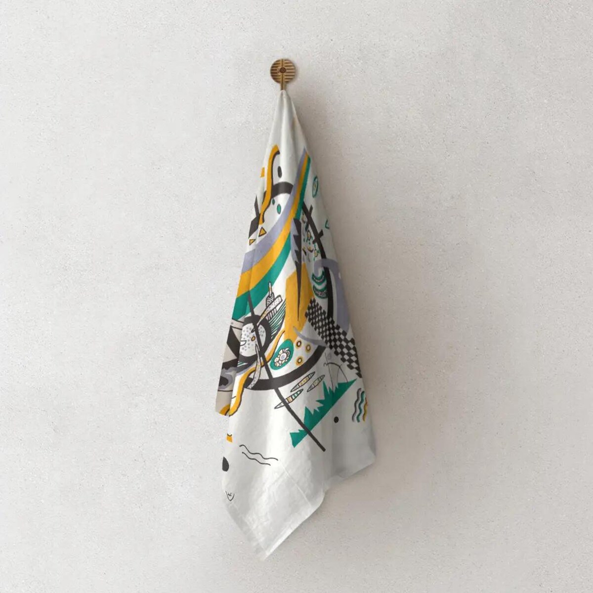 Lniany ręcznik kuchenny - Small Worlds IV