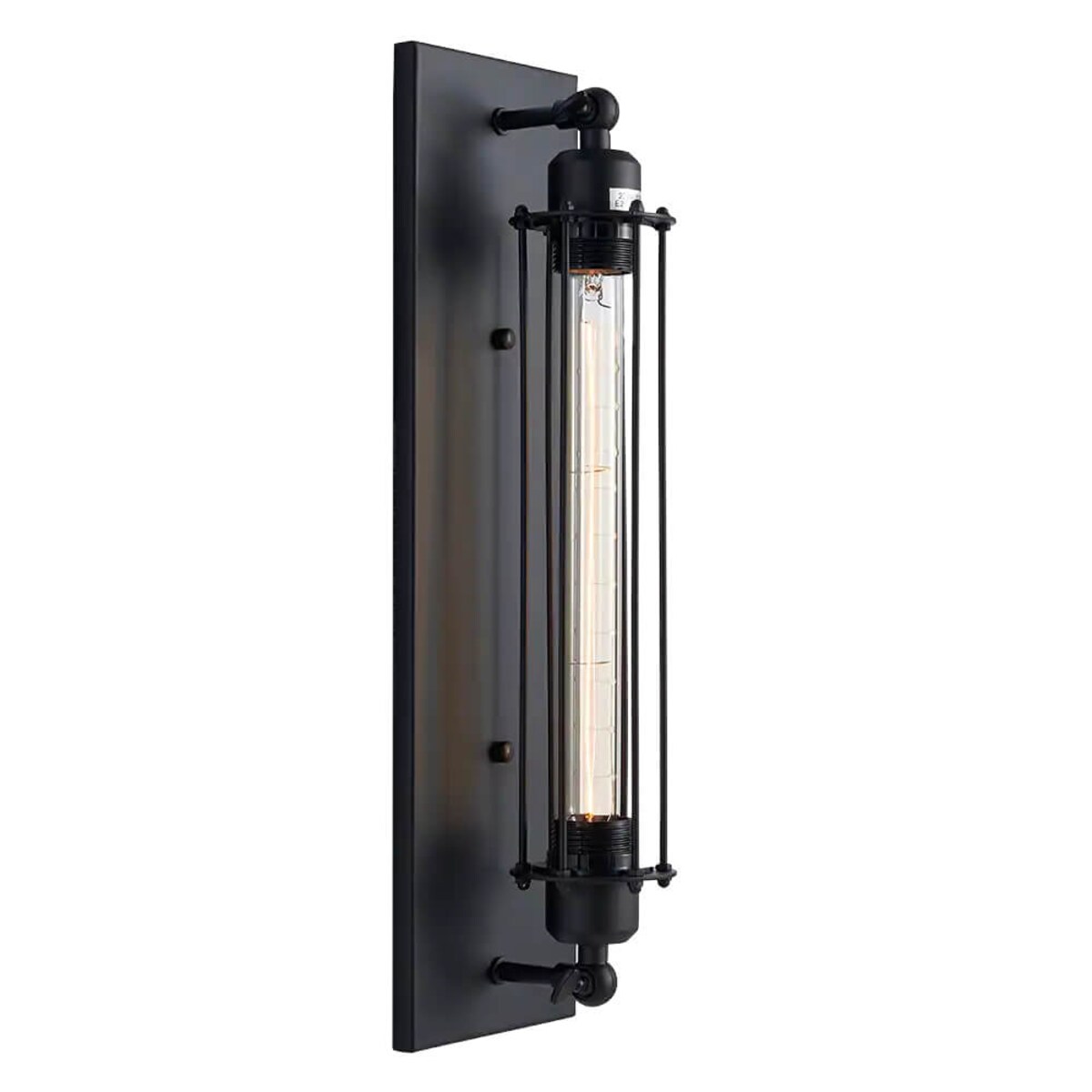 Industrialna lampa ścienna York czarna do przedpokoju