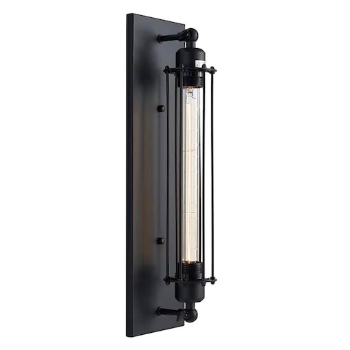 Industrialna lampa ścienna York czarna do przedpokoju