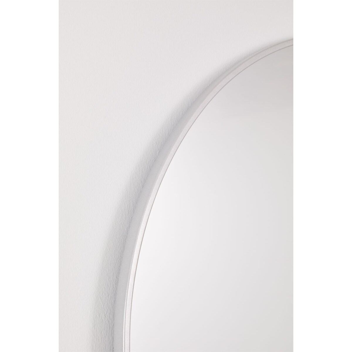 Lustro półowalne w metalowej ramie srebrne 80x180 cm Inys