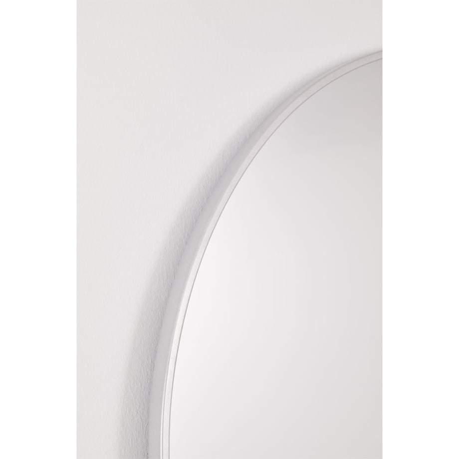 Lustro półowalne w metalowej ramie srebrne 80x180 cm Inys