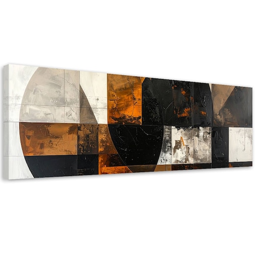 Obraz do salonu sypialni biura kuchni, Abstrakcja koła kształty brązowy szary