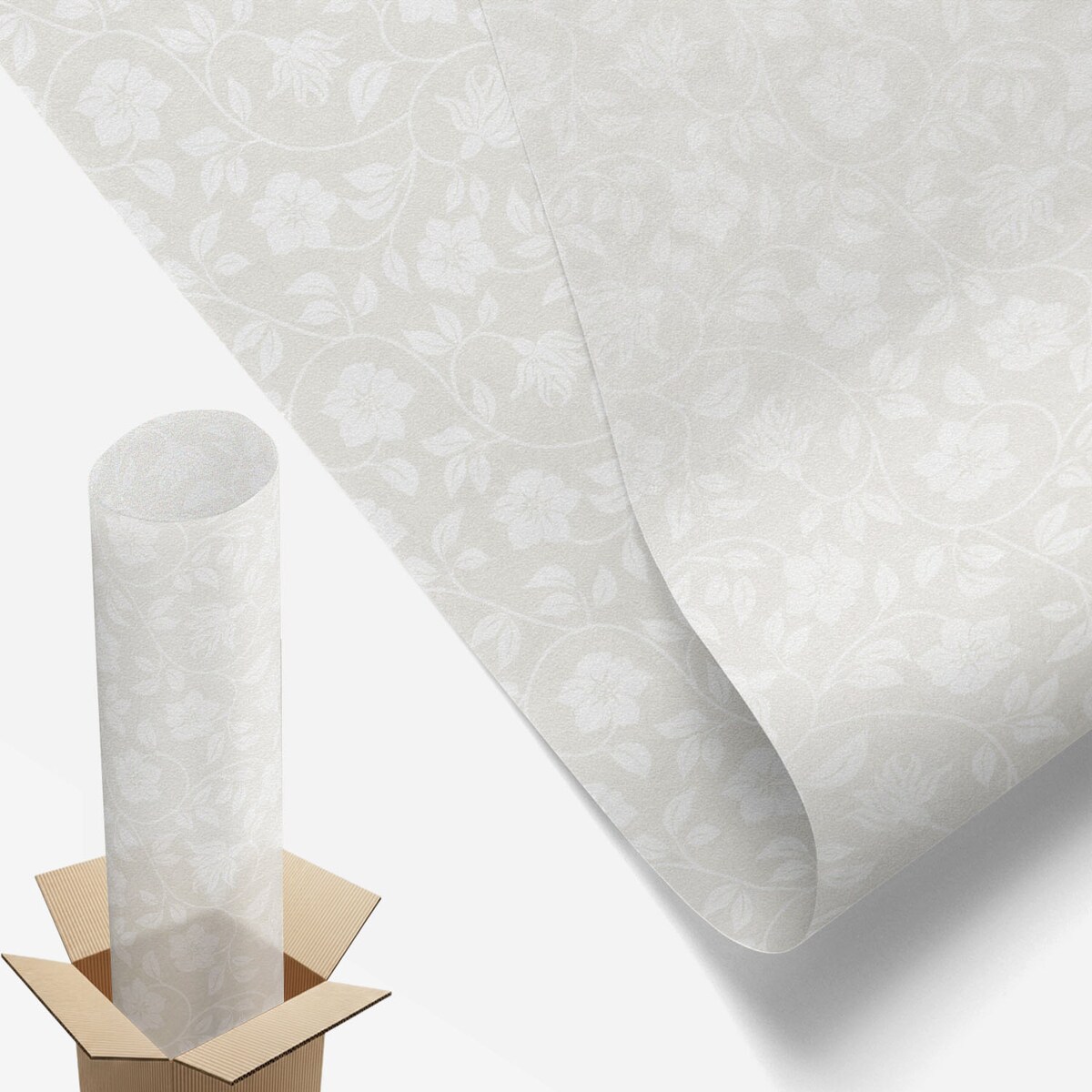 Folia na szybę chroniąca prywatność - Delikatne wzory kwiatowe klasyczna elegancja - 50x116 cm