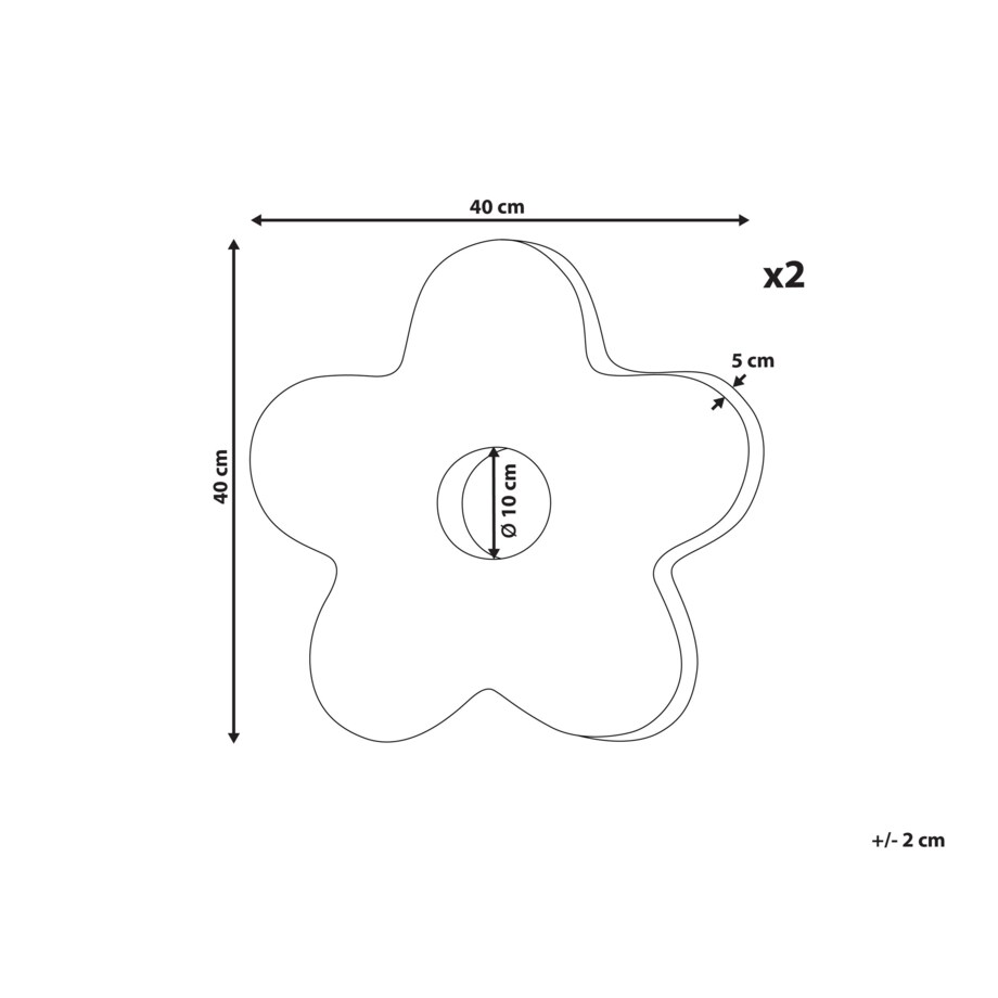 2 poduszki dekoracyjne teddy 40 x 40 cm czarne CAMPONULA