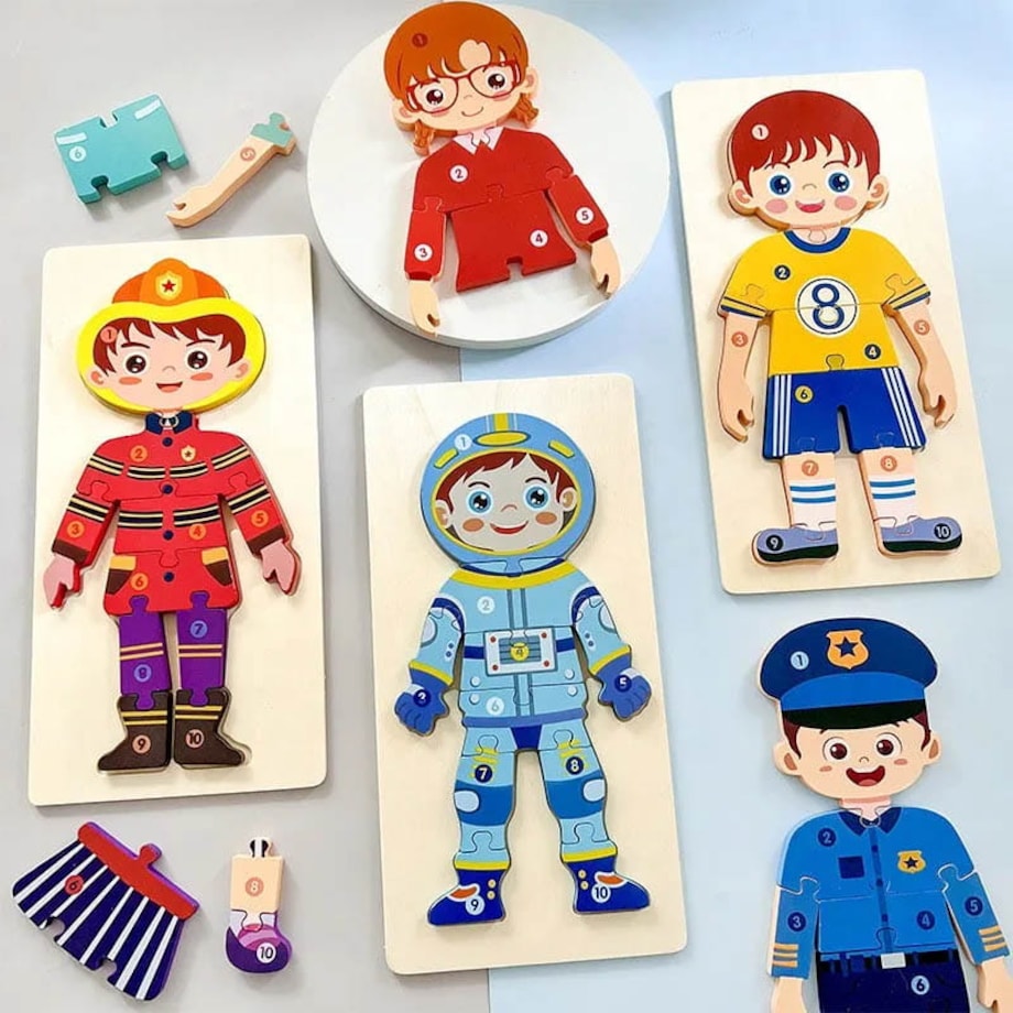 Puzzle drewniane - Zawody - Policjant