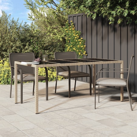 vidaXL Stół Ogrodowy Beżowy 190x90x75 cm Polirattan